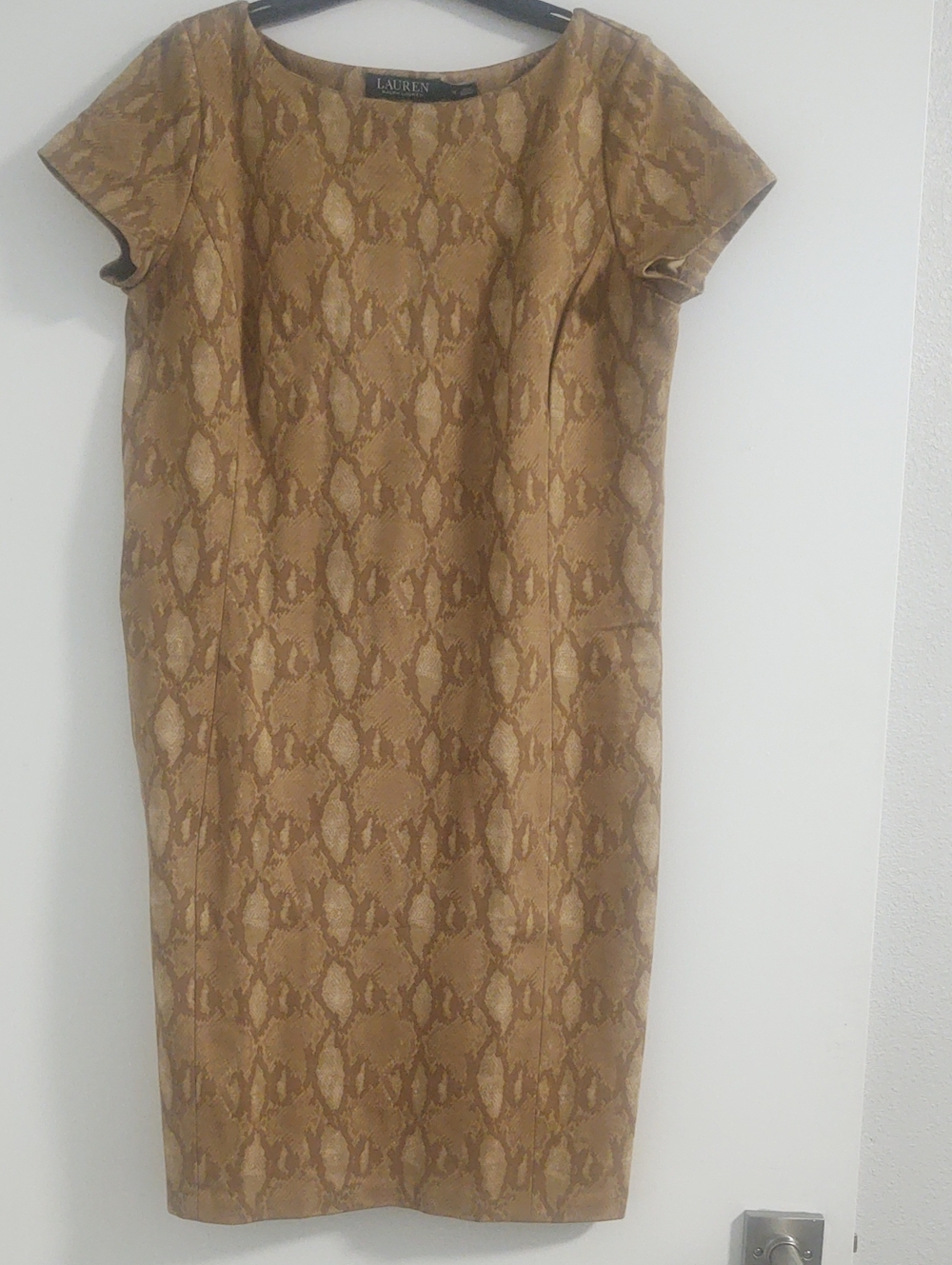 Lauren Ralph Lauren Women's Tan Snake-Print Midi Dress